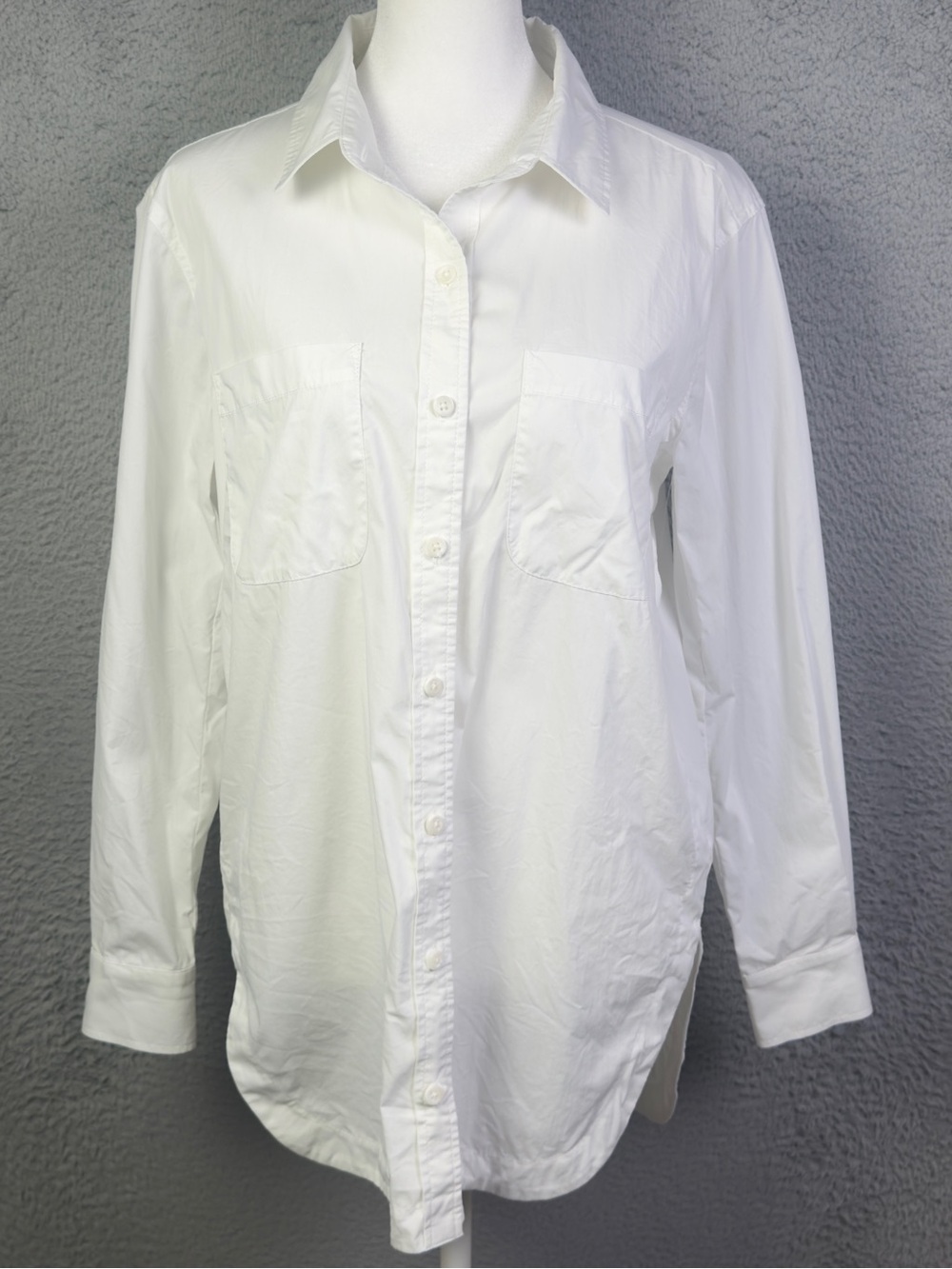Athleta Shirt Womens SP White Button Up Long Sleeve Collared Preppy Casual